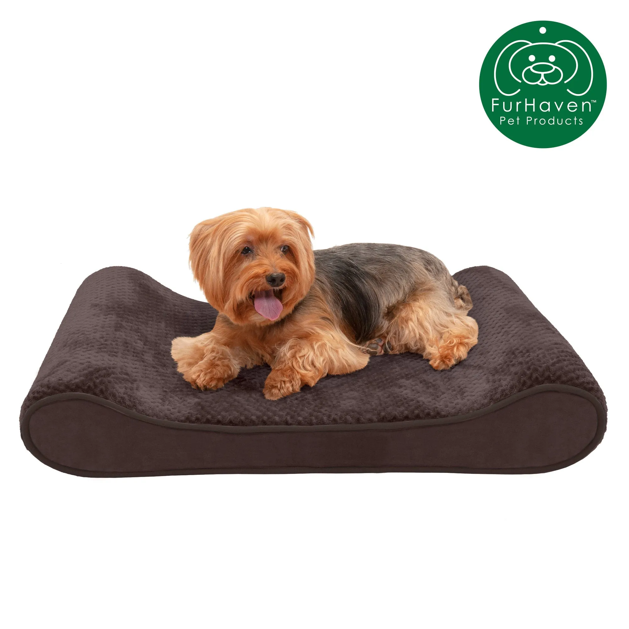 Memory Foam Minky Plush & Velvet Lux Lounger Pet Bed