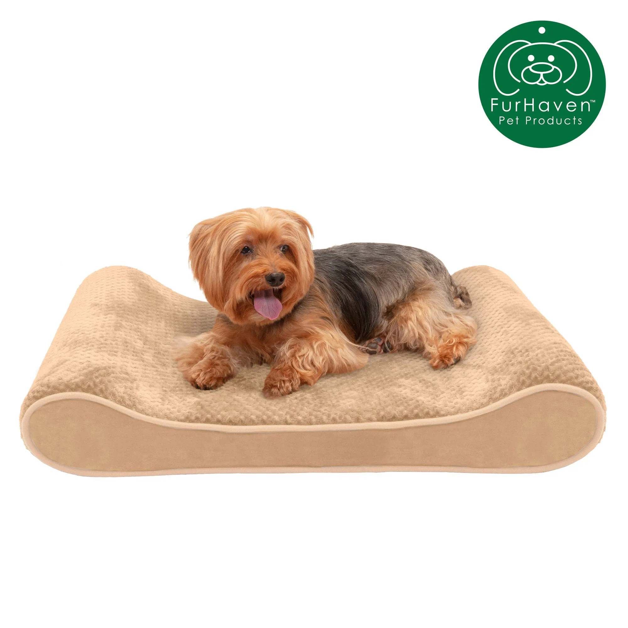 Memory Foam Minky Plush & Velvet Lux Lounger Pet Bed