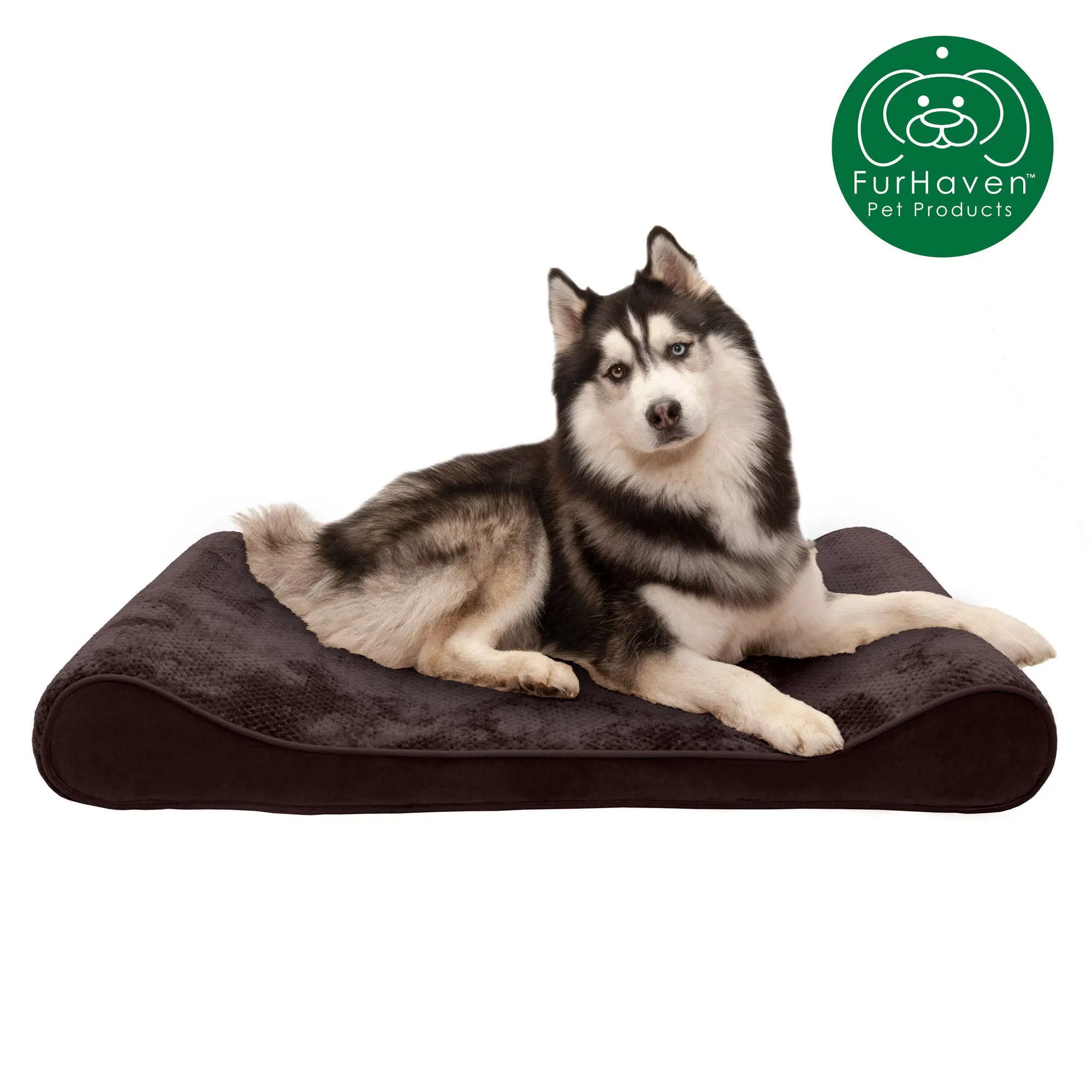 Memory Foam Minky Plush & Velvet Lux Lounger Pet Bed