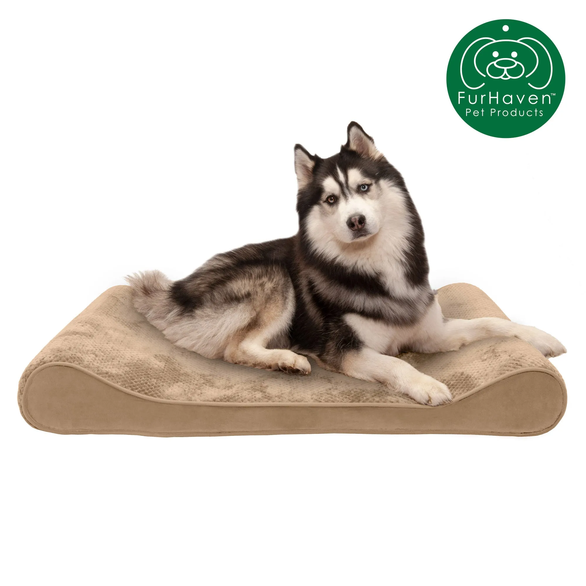 Memory Foam Minky Plush & Velvet Lux Lounger Pet Bed