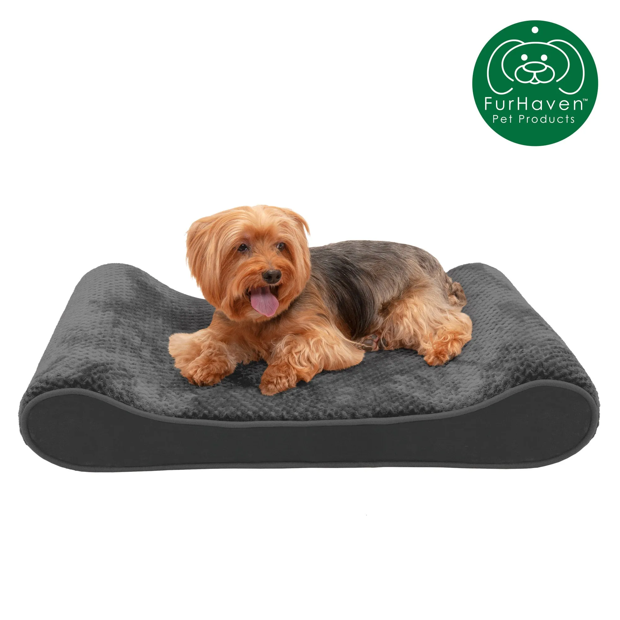 Memory Foam Minky Plush & Velvet Lux Lounger Pet Bed