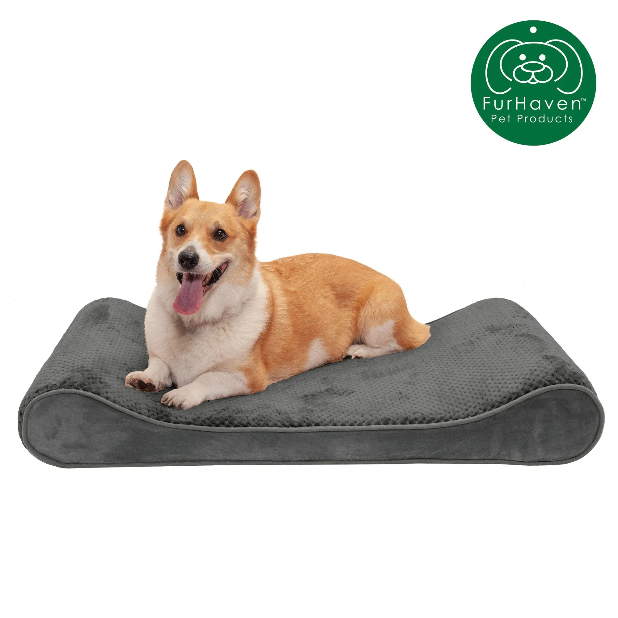 Memory Foam Minky Plush & Velvet Lux Lounger Pet Bed
