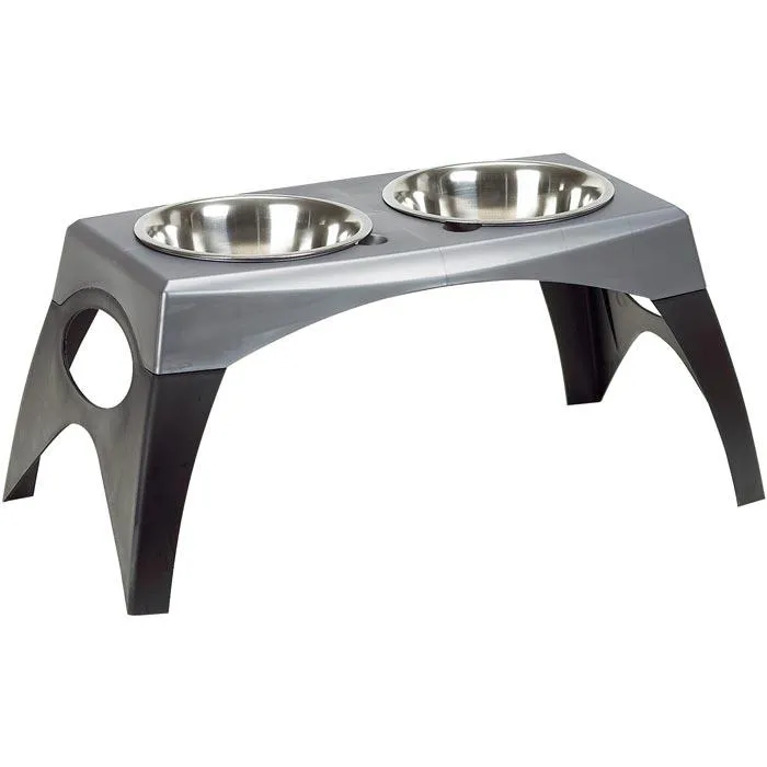 Modern Dog Bowl Stand - Bergan Elevated Double Dog Bowl Feeder
