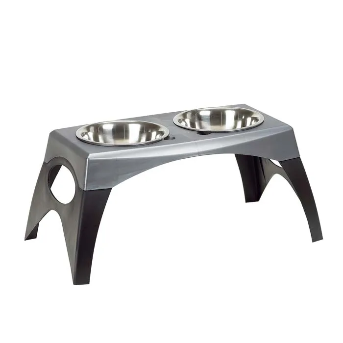 Modern Dog Bowl Stand - Bergan Elevated Double Dog Bowl Feeder
