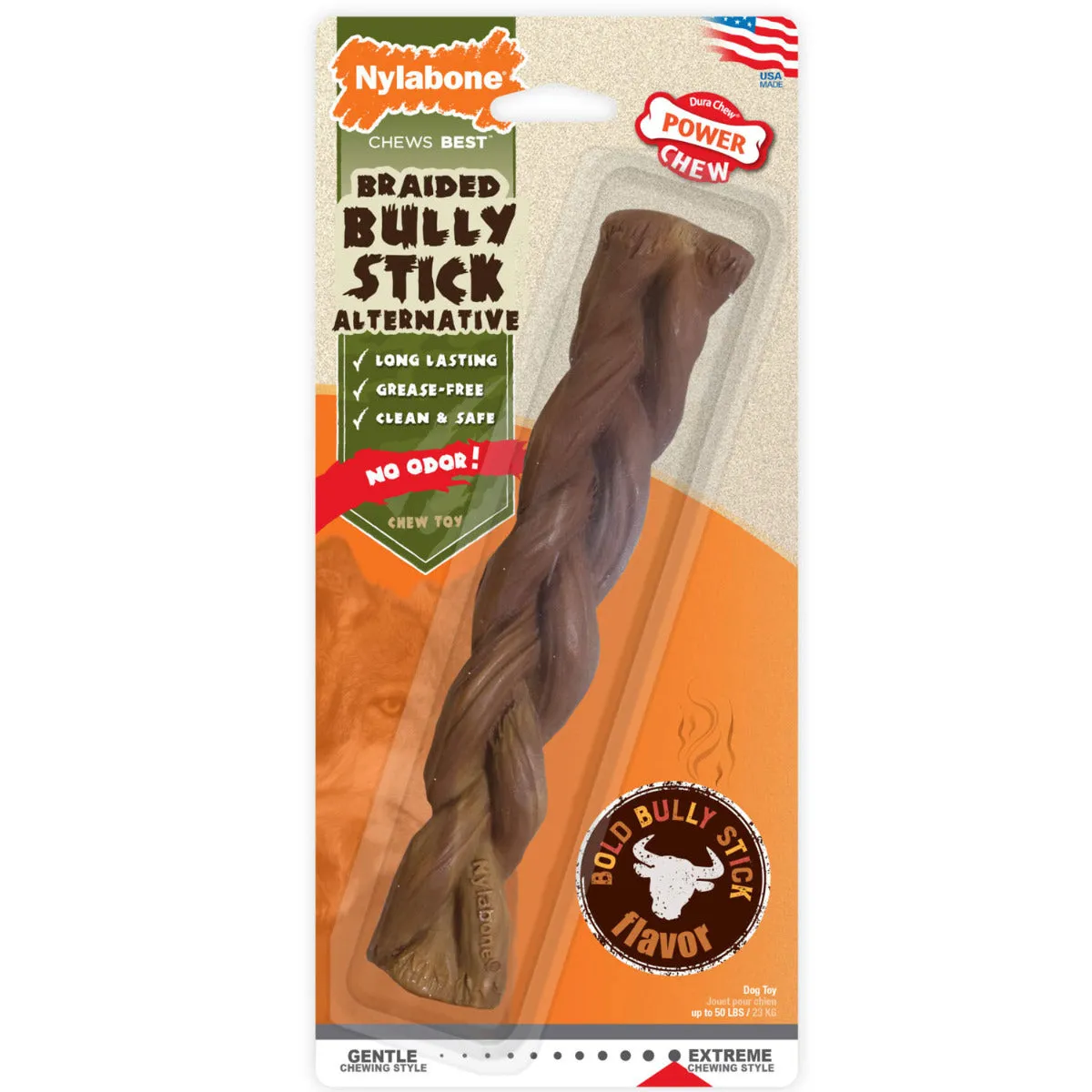 Nylabone Power Chew Bully Braid Stick Alternative Chew Toy