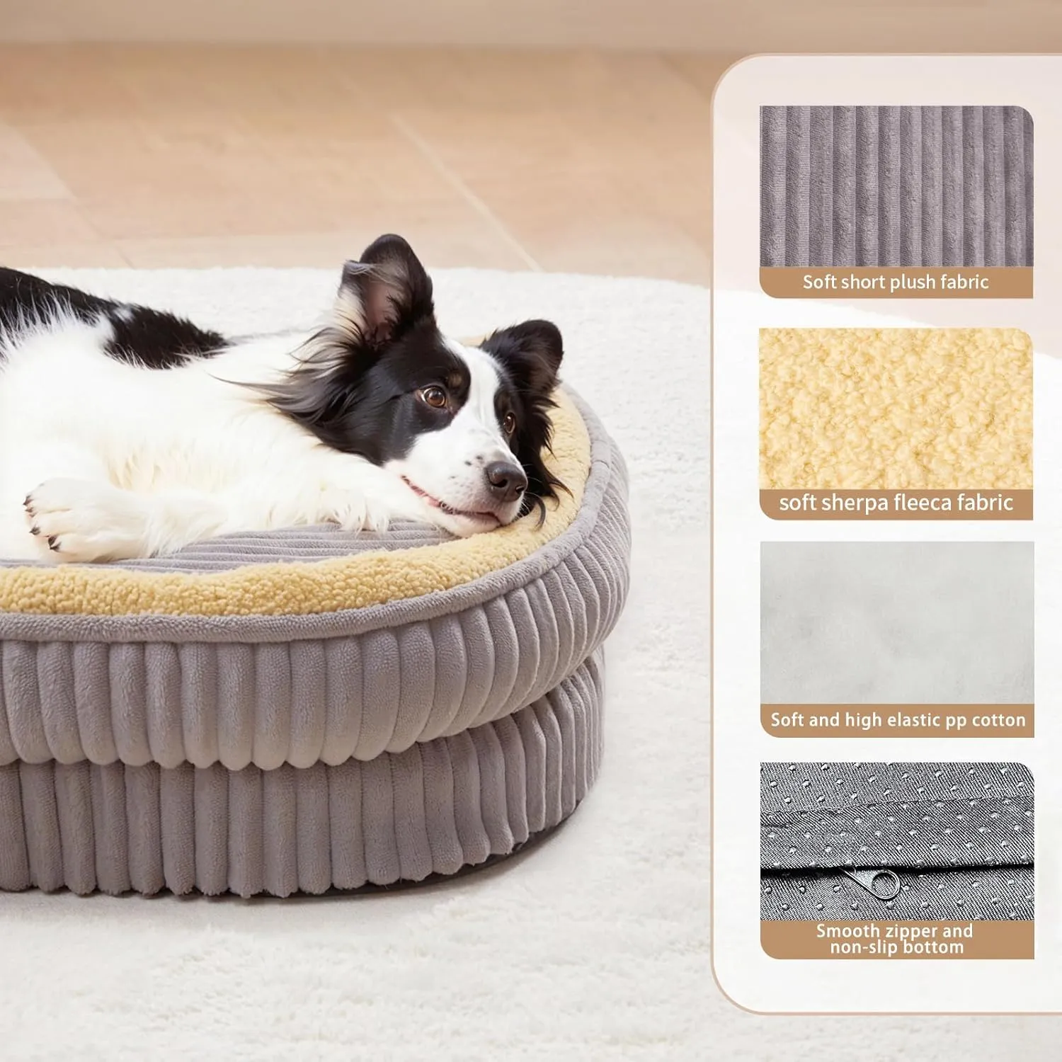 Orthopedic Dog Bed for Puppy,Extra Small Dogs Breeds,Oval Cat Bed,High Density Egg Crate Foam Dog Sofa Beds,Pet Couch Bed with Four Sided Bolster,Removable Washable Cover&Non-Slip Bottom