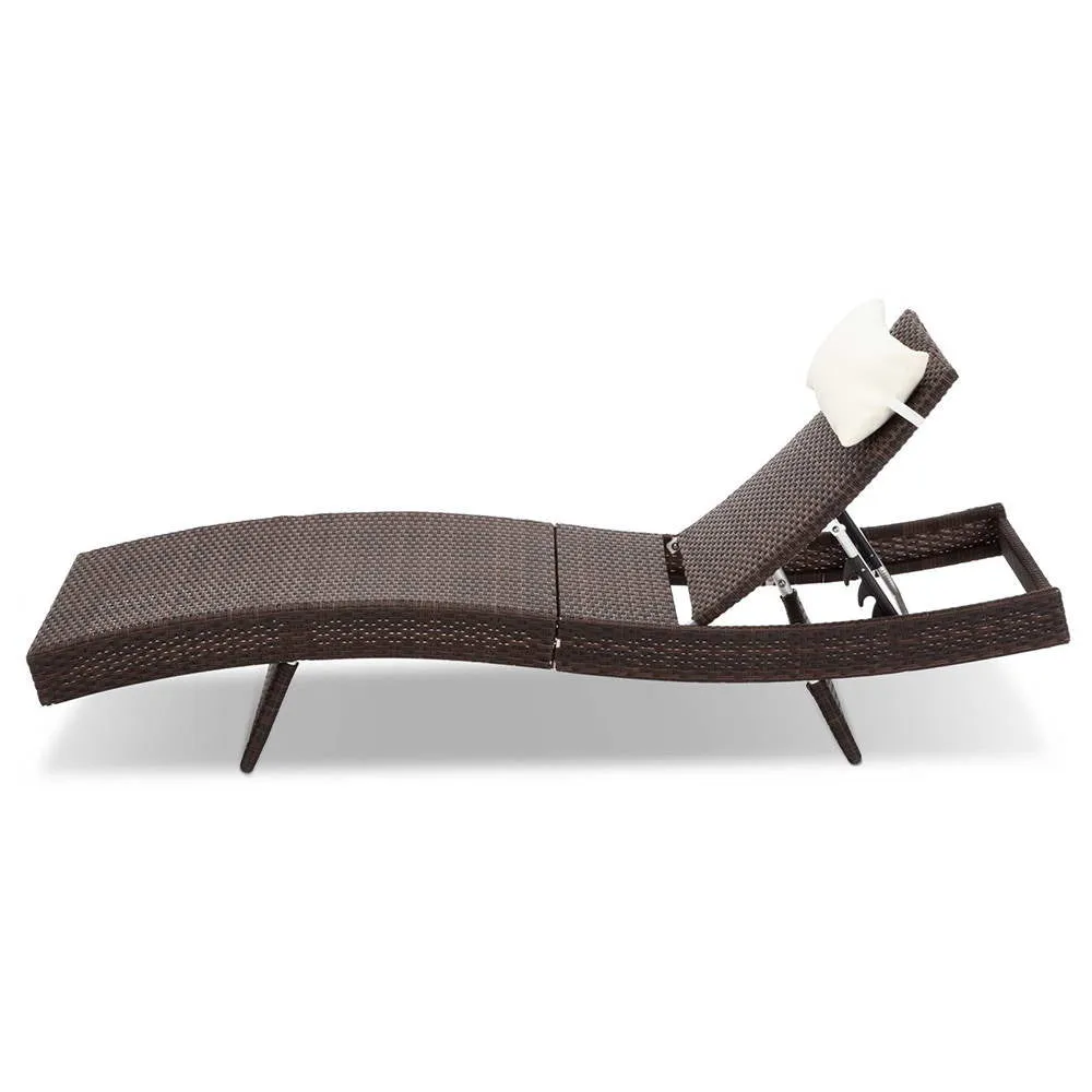 Outdoor Wicker Sun Lounge - Brown