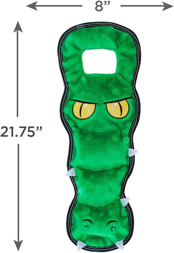 Outward Hound Tough Seamz Gator Plush Dog Toy, Large