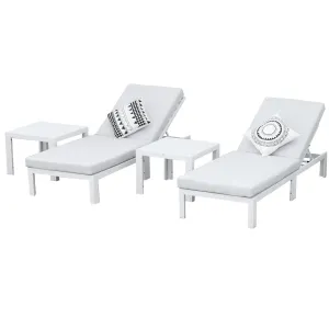 Patio Aluminum Chasie Lounge With Table For 2 Seat