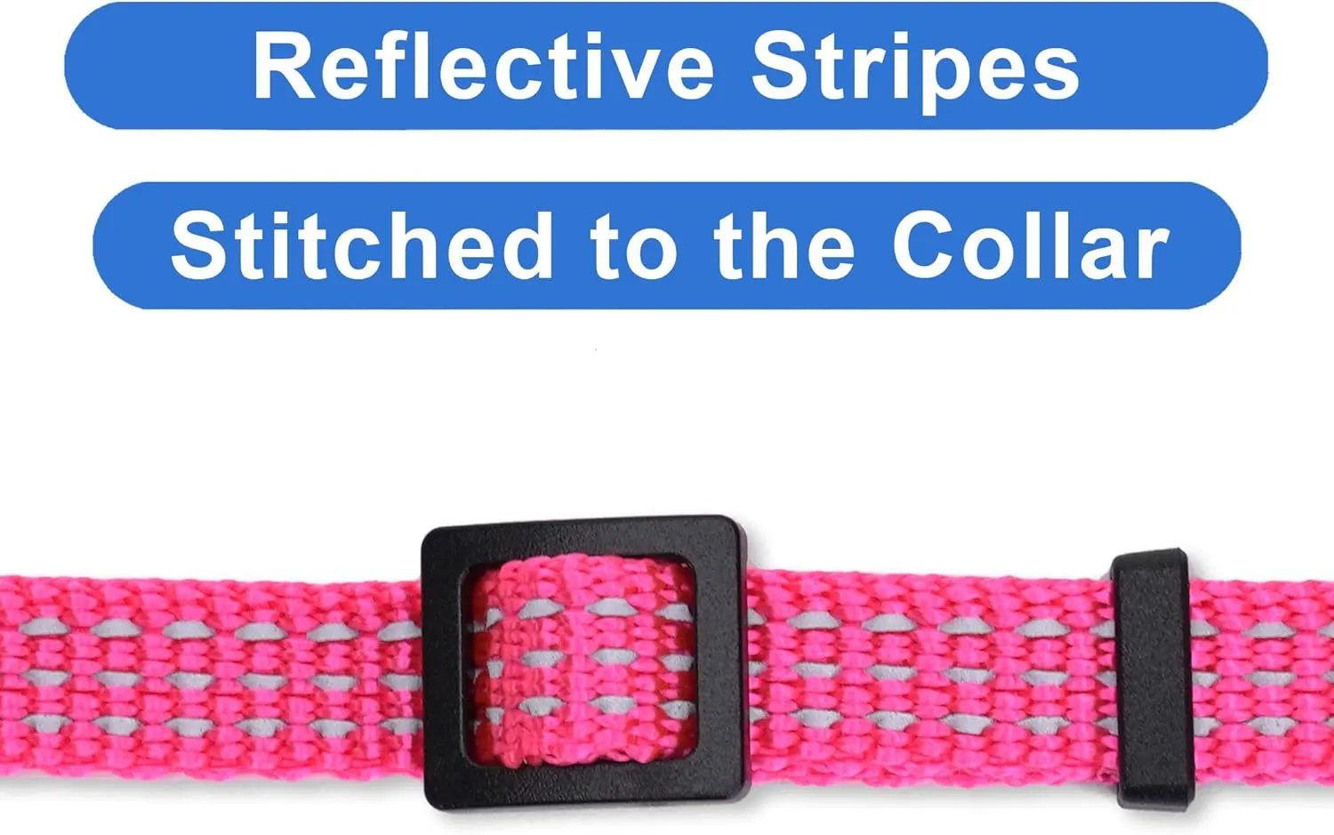 Pawtitas Reflective Cat Collar with Safety Buckle and Removable Bell Cat Collar Kitten Collar Pink Cat Collar One Size