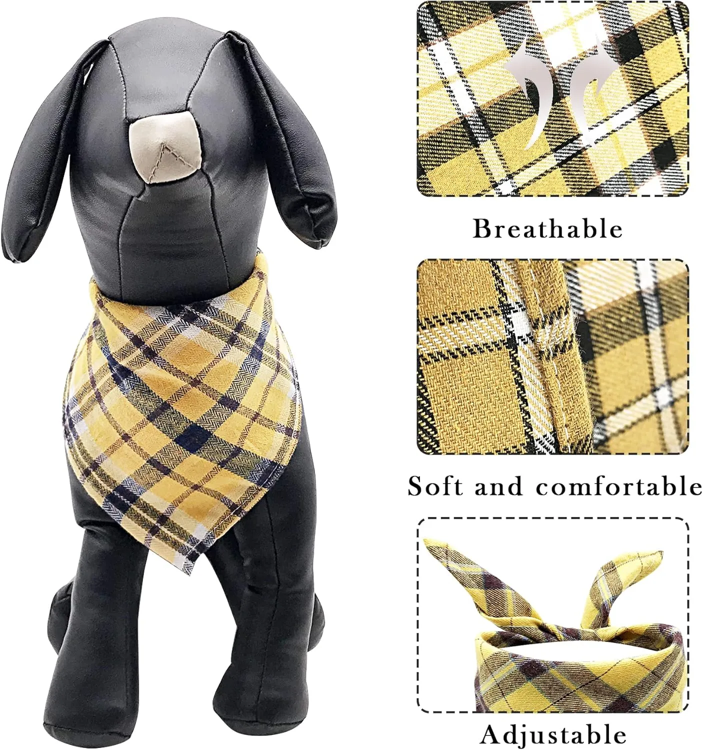 PET SHOW 50pcs Bulk Plaid Small Dog Bandanas Female Male Cat Puppies Bibs Washable Cotton Triangle Head Scarfs Wholesale Medium Dogs Bandana Photo Prop Grooming Accessories