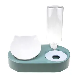 PetGains 2 in 1 Automatic Food and Water Dispenser for Dogs and Cats (Green)
