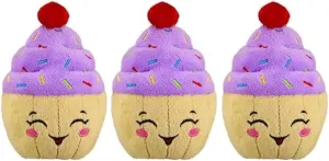 PetSport Happy Birthday Cupcake - Birthday Dog Toys, Happy Birthday Dog Toy, Certified Non-Toxic, Squeaker Inside, Durable, Super Soft, Colorfast, Cupcake Dog Toy - 4.5 Inch, 3-Pack
