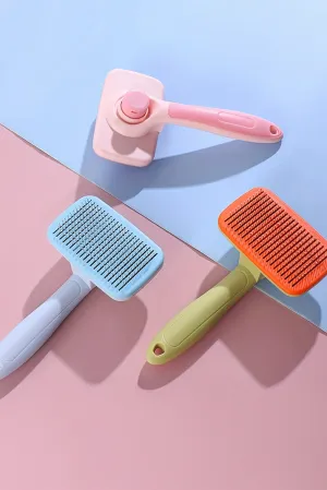 Pink Pet Hair Removal Grooming Brush