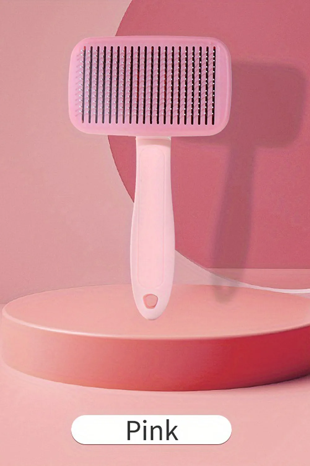 Pink Pet Hair Removal Grooming Brush