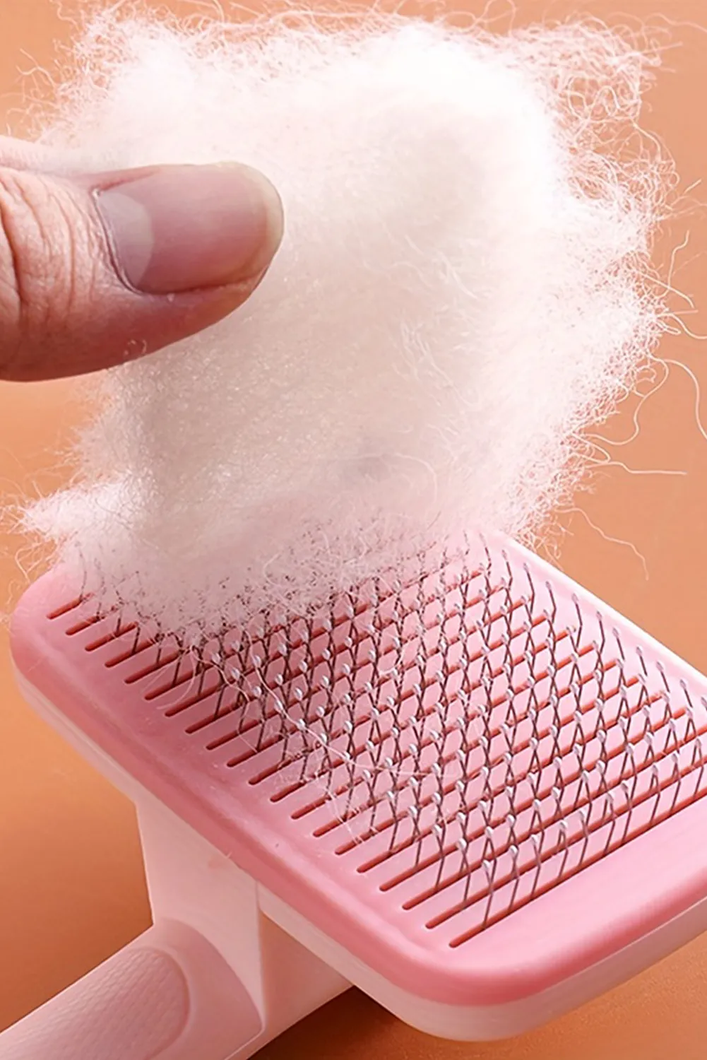 Pink Pet Hair Removal Grooming Brush