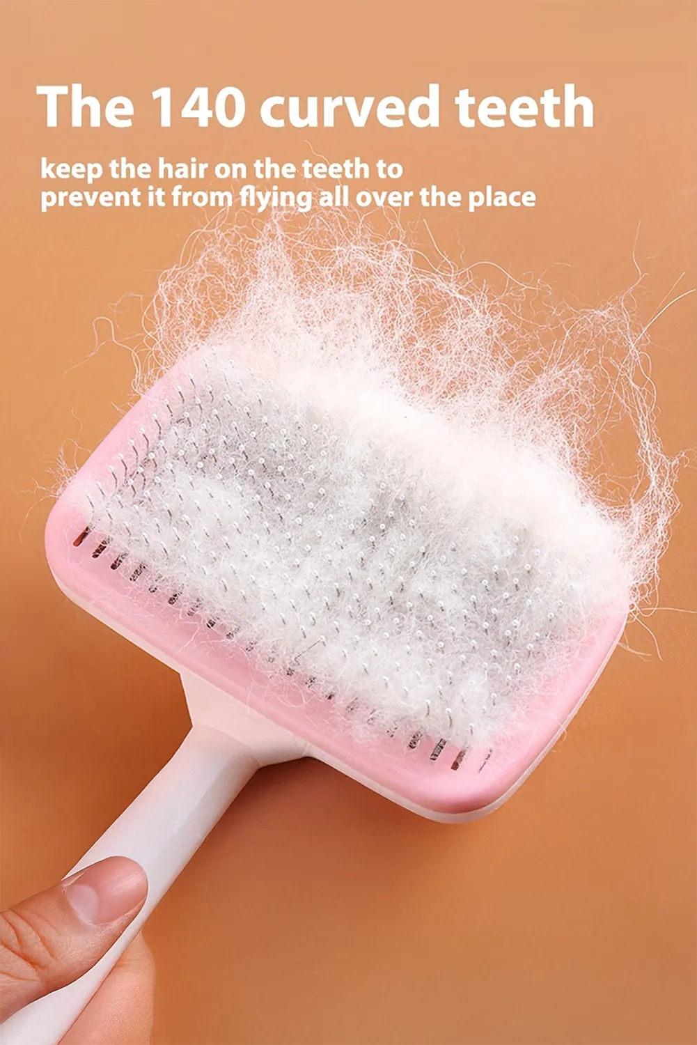 Pink Pet Hair Removal Grooming Brush