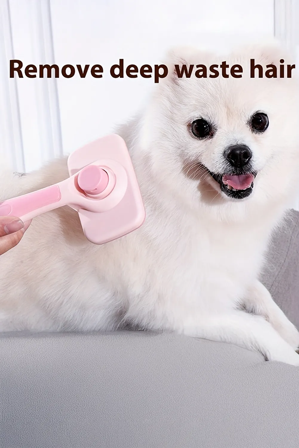 Pink Pet Hair Removal Grooming Brush