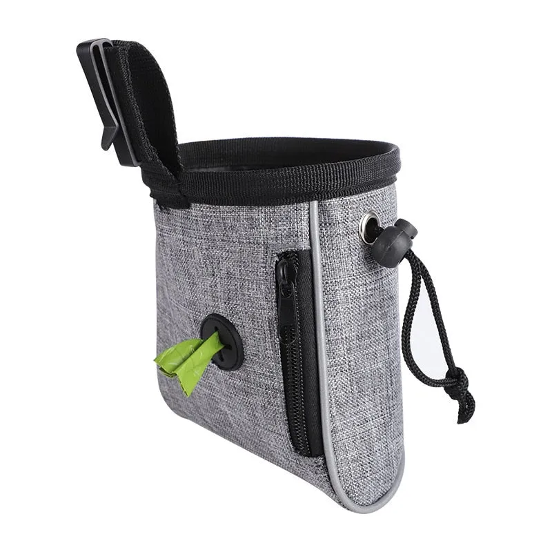 Portable Reflective Dog Training Treat Bag Detachable Dog Food Snack Bag