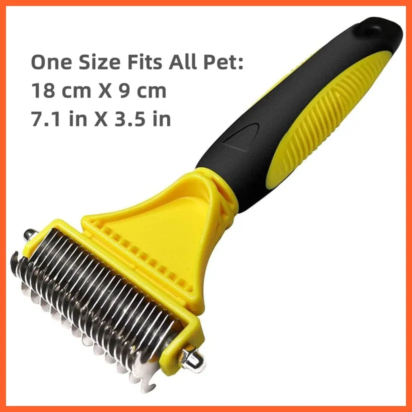 Pumpkin Self Cleaning Pet Brush For Shedding Dog Cat | Grooming Comb Removes Loose Underlayers And Tangled Hair