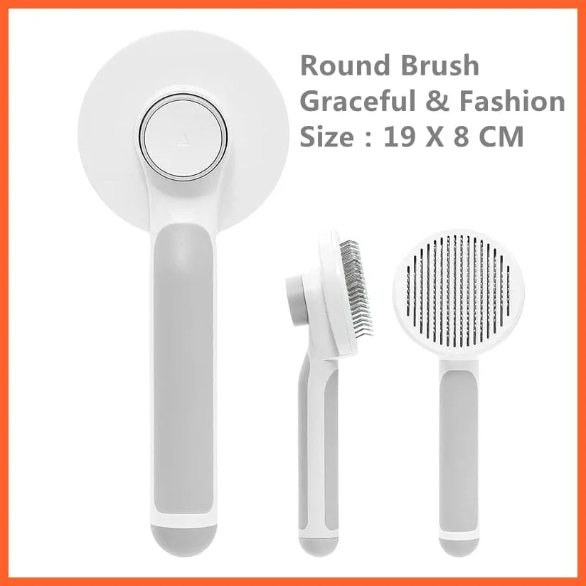 Pumpkin Self Cleaning Pet Brush For Shedding Dog Cat | Grooming Comb Removes Loose Underlayers And Tangled Hair