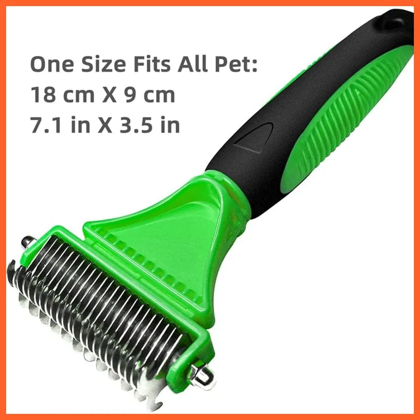 Pumpkin Self Cleaning Pet Brush For Shedding Dog Cat | Grooming Comb Removes Loose Underlayers And Tangled Hair