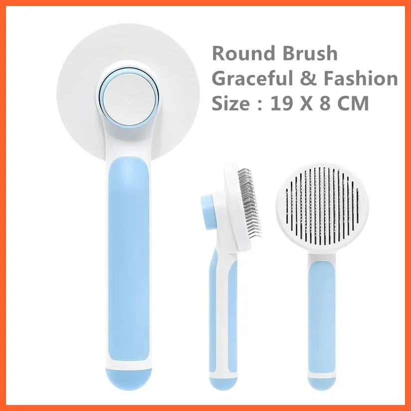 Pumpkin Self Cleaning Pet Brush For Shedding Dog Cat | Grooming Comb Removes Loose Underlayers And Tangled Hair