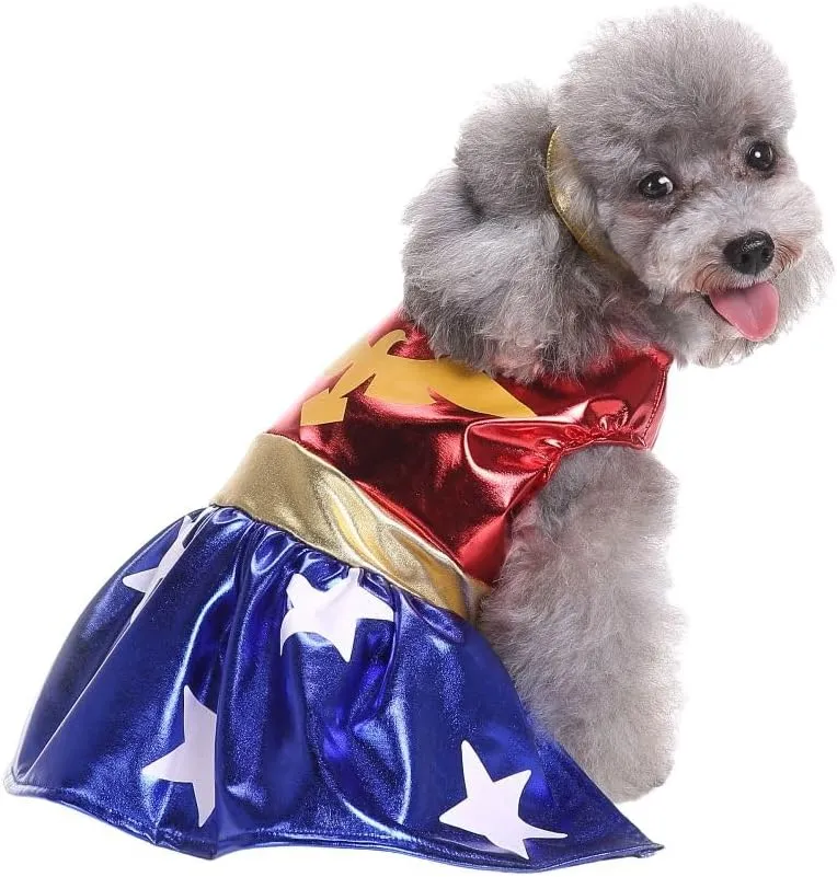 Puppy Cowboy Cheerleader Costume Halloween Christmas Funny Party Cosplay Clothes for Cat, Small Dog (X-Small, Cheerleader)