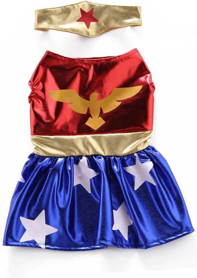 Puppy Cowboy Cheerleader Costume Halloween Christmas Funny Party Cosplay Clothes for Cat, Small Dog (X-Small, Cheerleader)