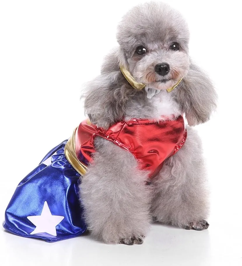 Puppy Cowboy Cheerleader Costume Halloween Christmas Funny Party Cosplay Clothes for Cat, Small Dog (X-Small, Cheerleader)