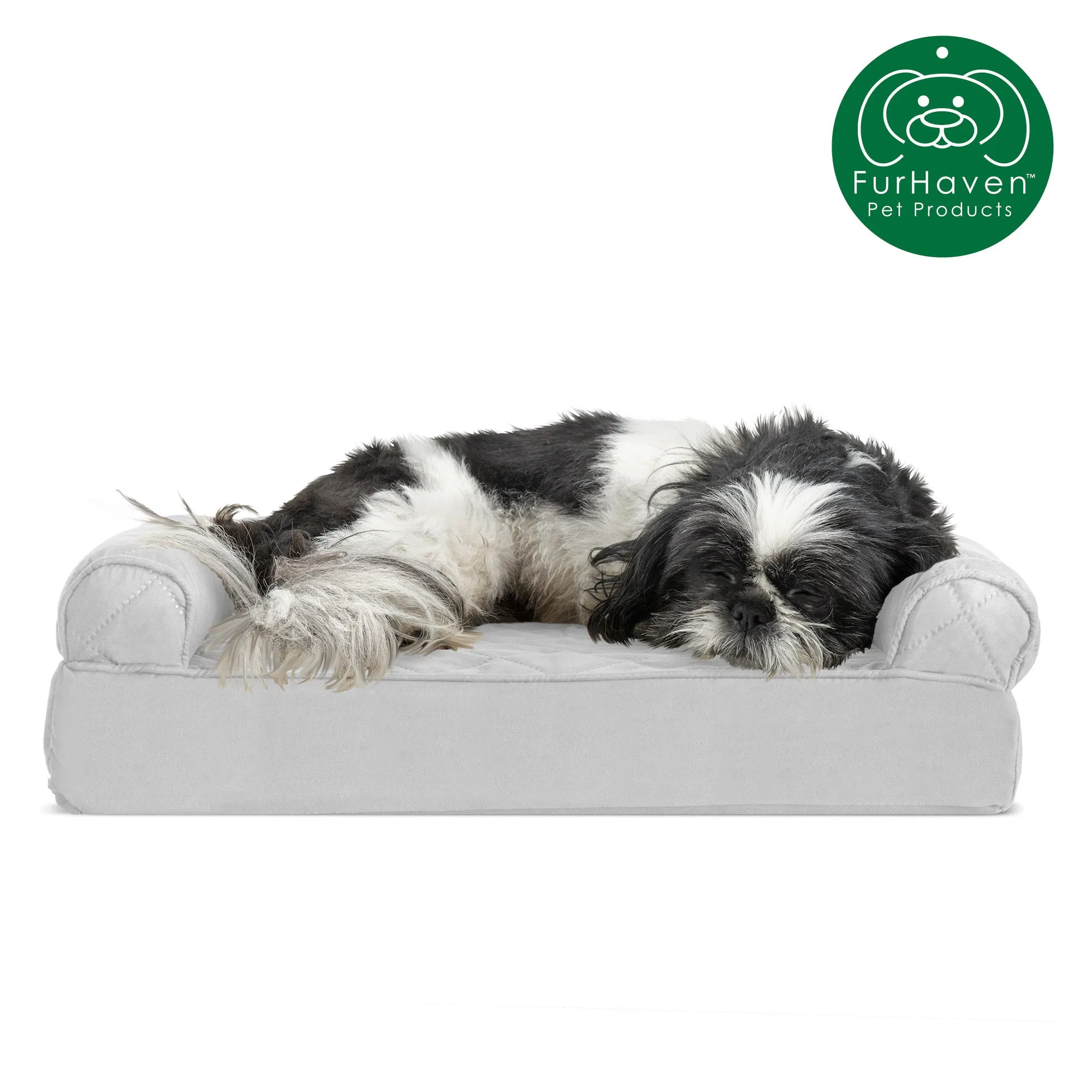 Quilted Memory Foam Sofa-Style Couch Pet Bed