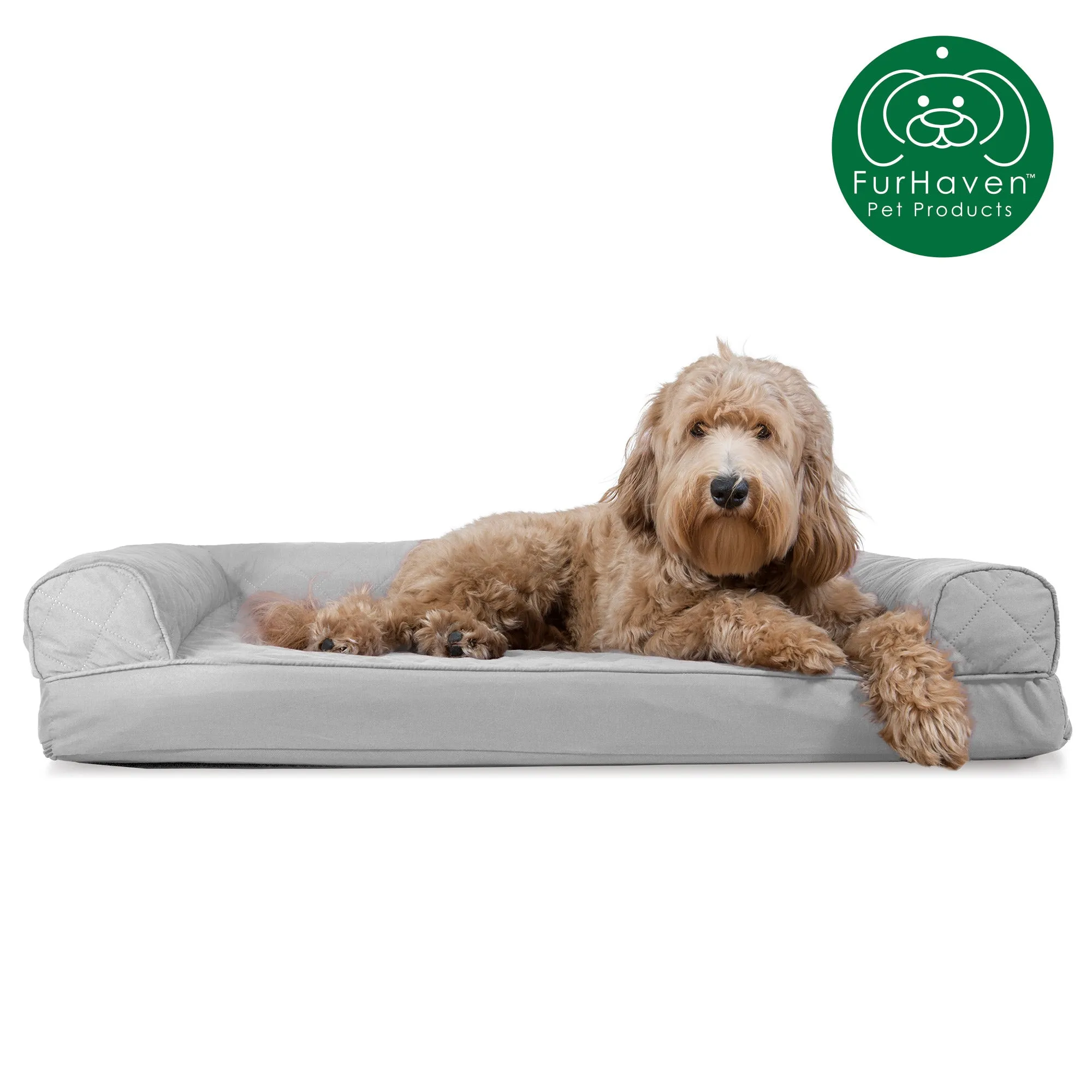 Quilted Memory Foam Sofa-Style Couch Pet Bed