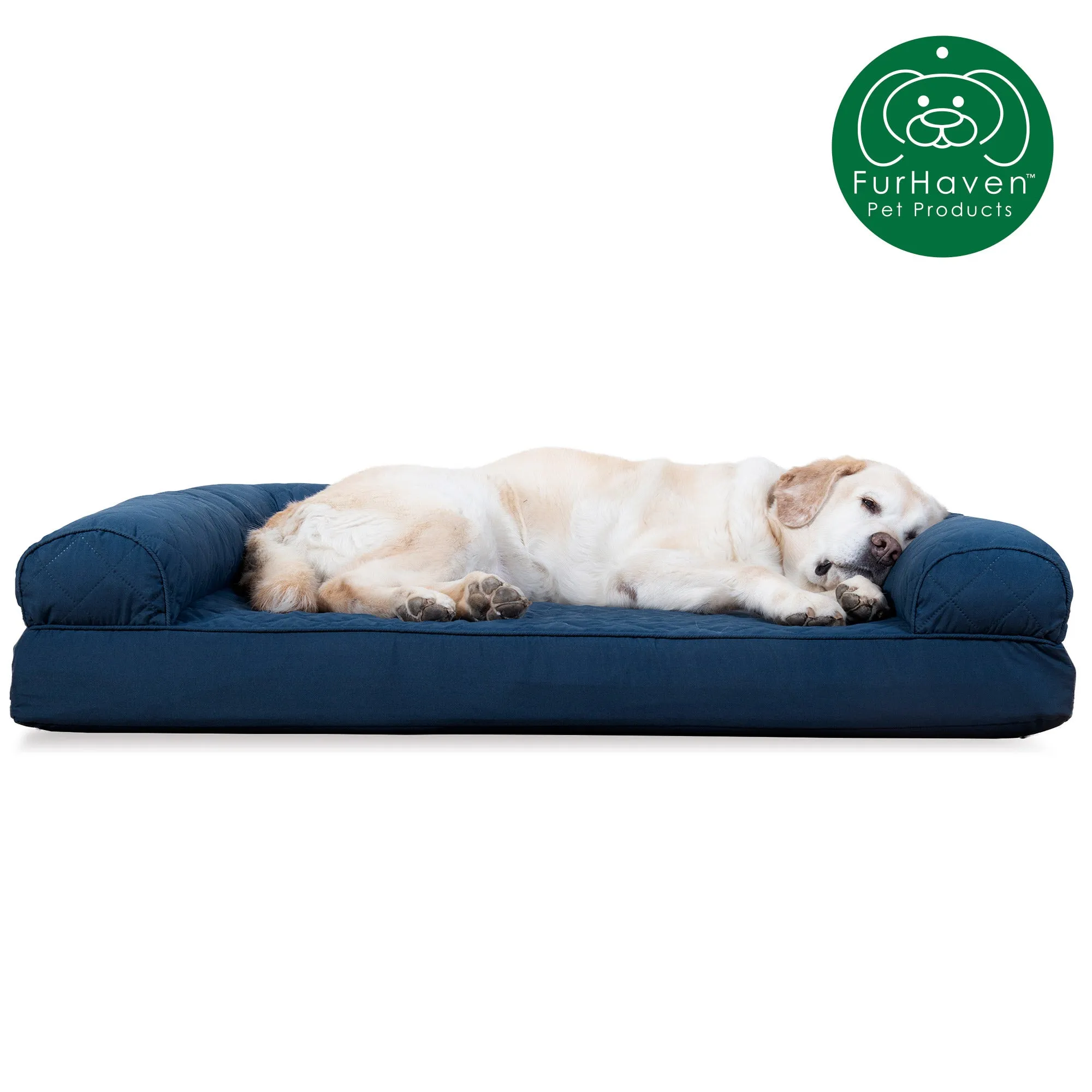 Quilted Memory Foam Sofa-Style Couch Pet Bed