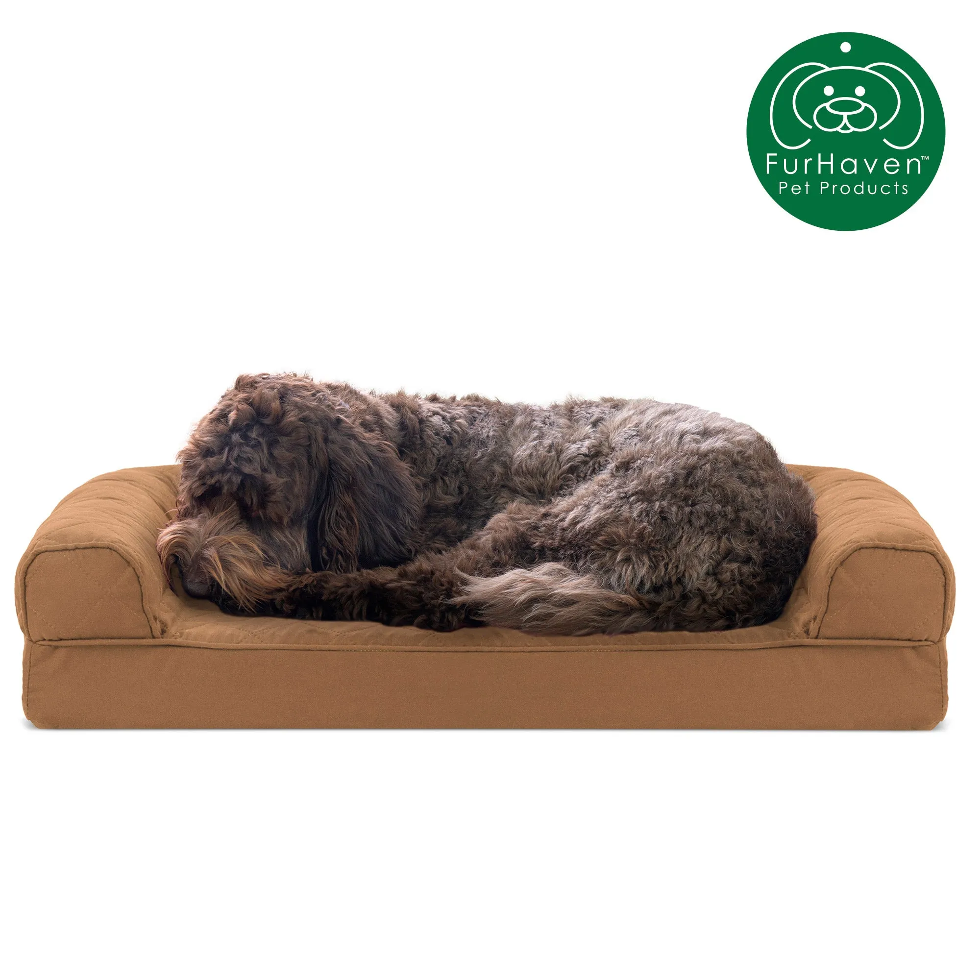 Quilted Memory Foam Sofa-Style Couch Pet Bed
