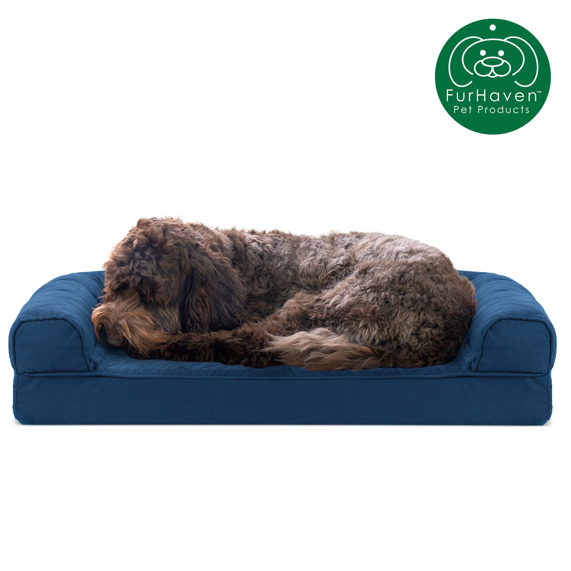 Quilted Memory Foam Sofa-Style Couch Pet Bed
