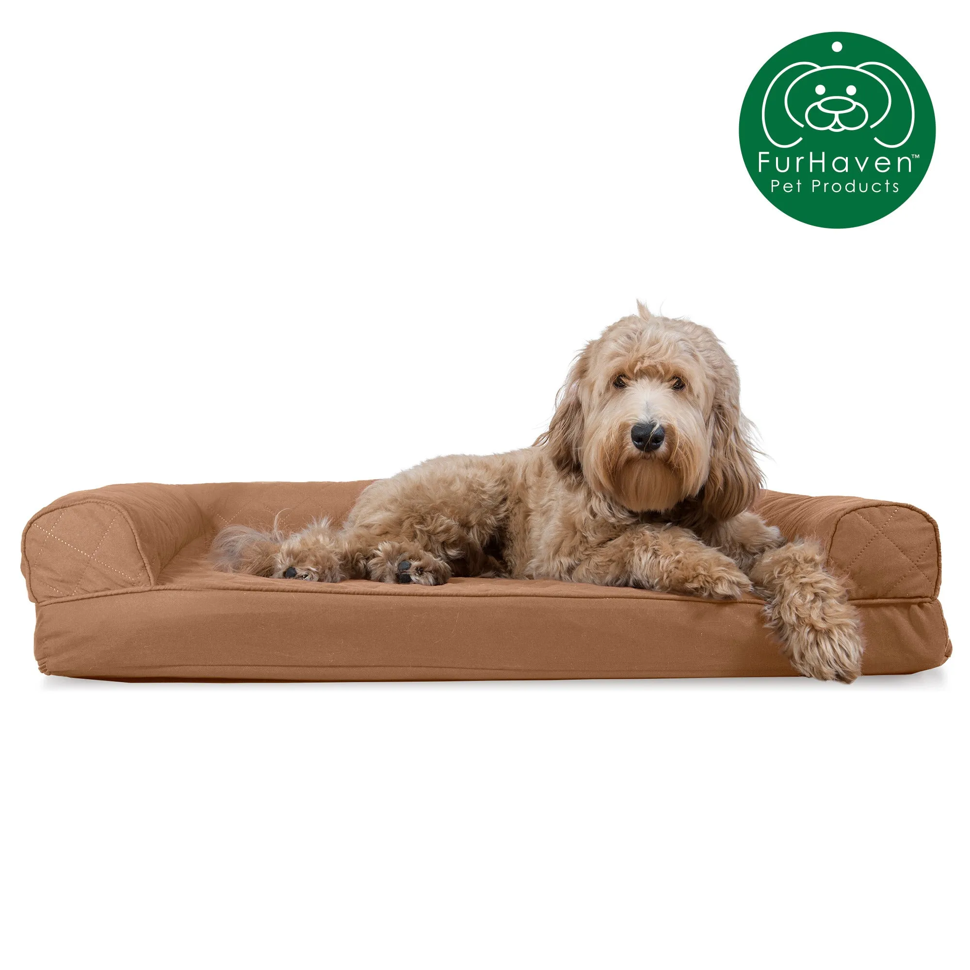 Quilted Memory Foam Sofa-Style Couch Pet Bed