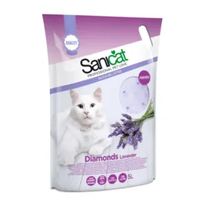 Sanicat Diamonds Lavender Scented Non Clumping Cat Litter - 15L