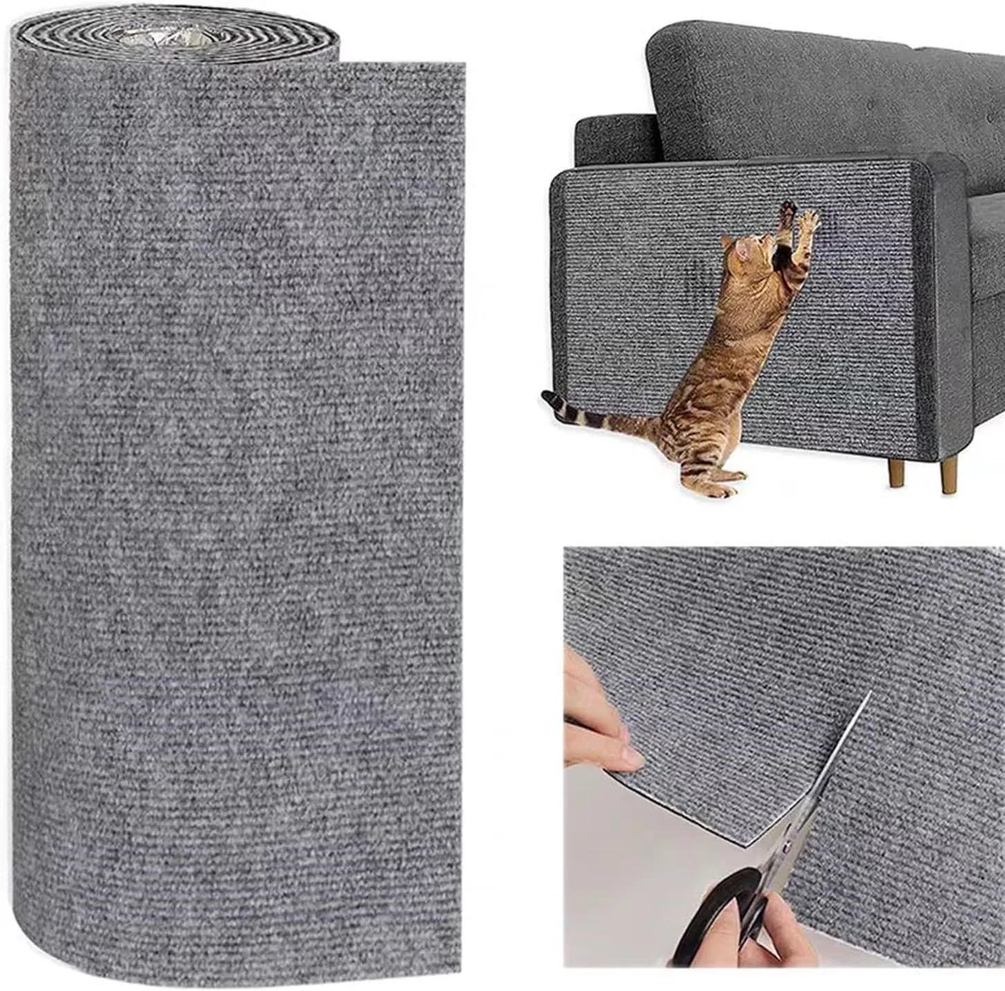 SHENGOCASE 78.7"x15.8" Trimmable Self-Adhesive Carpet Mat Pad Replacement for Cat Tree Shelves, Cat Wall Furniture Steps, Carpet Scratching Post Scratcher Couch Protector