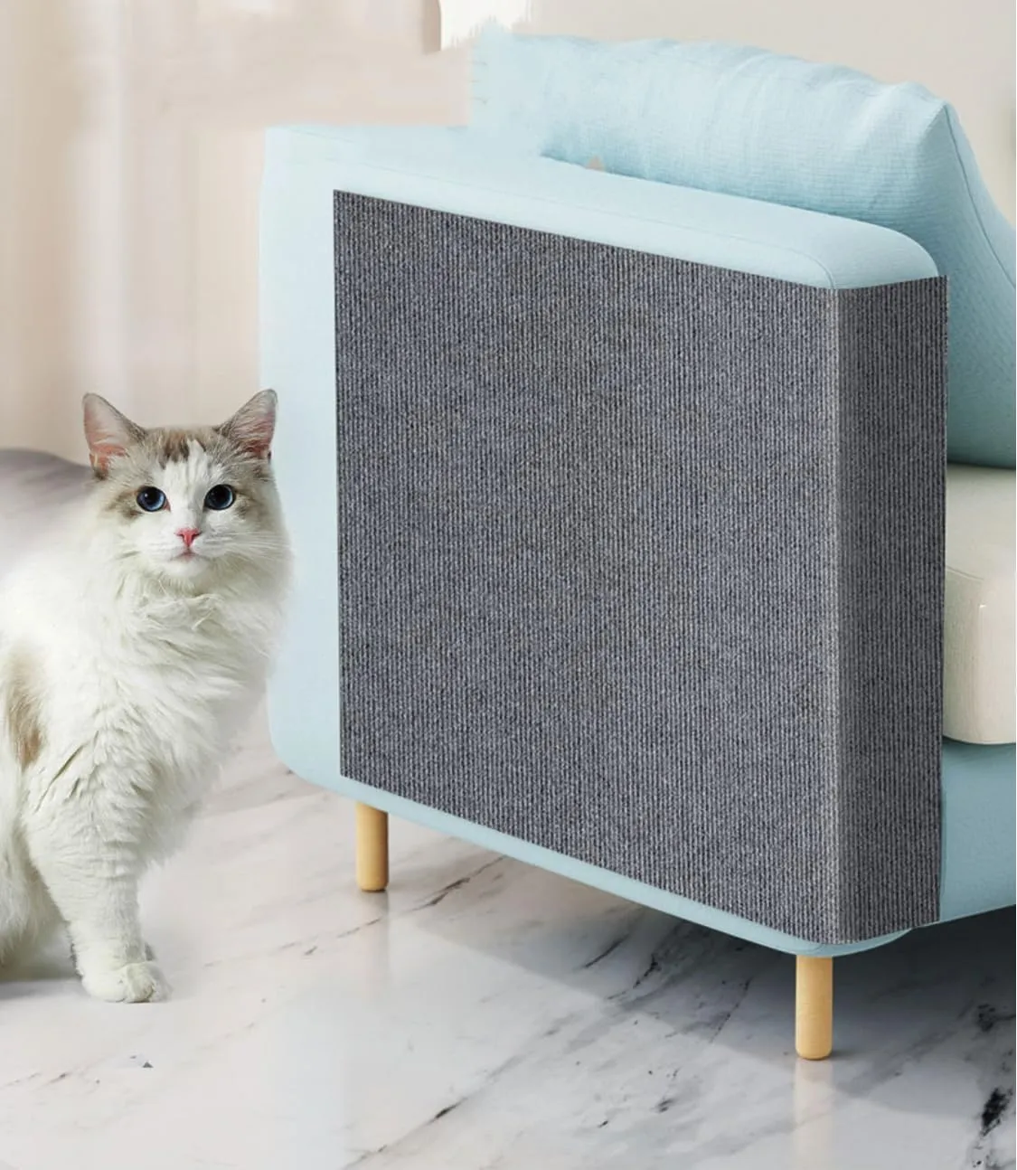 SHENGOCASE 78.7"x15.8" Trimmable Self-Adhesive Carpet Mat Pad Replacement for Cat Tree Shelves, Cat Wall Furniture Steps, Carpet Scratching Post Scratcher Couch Protector
