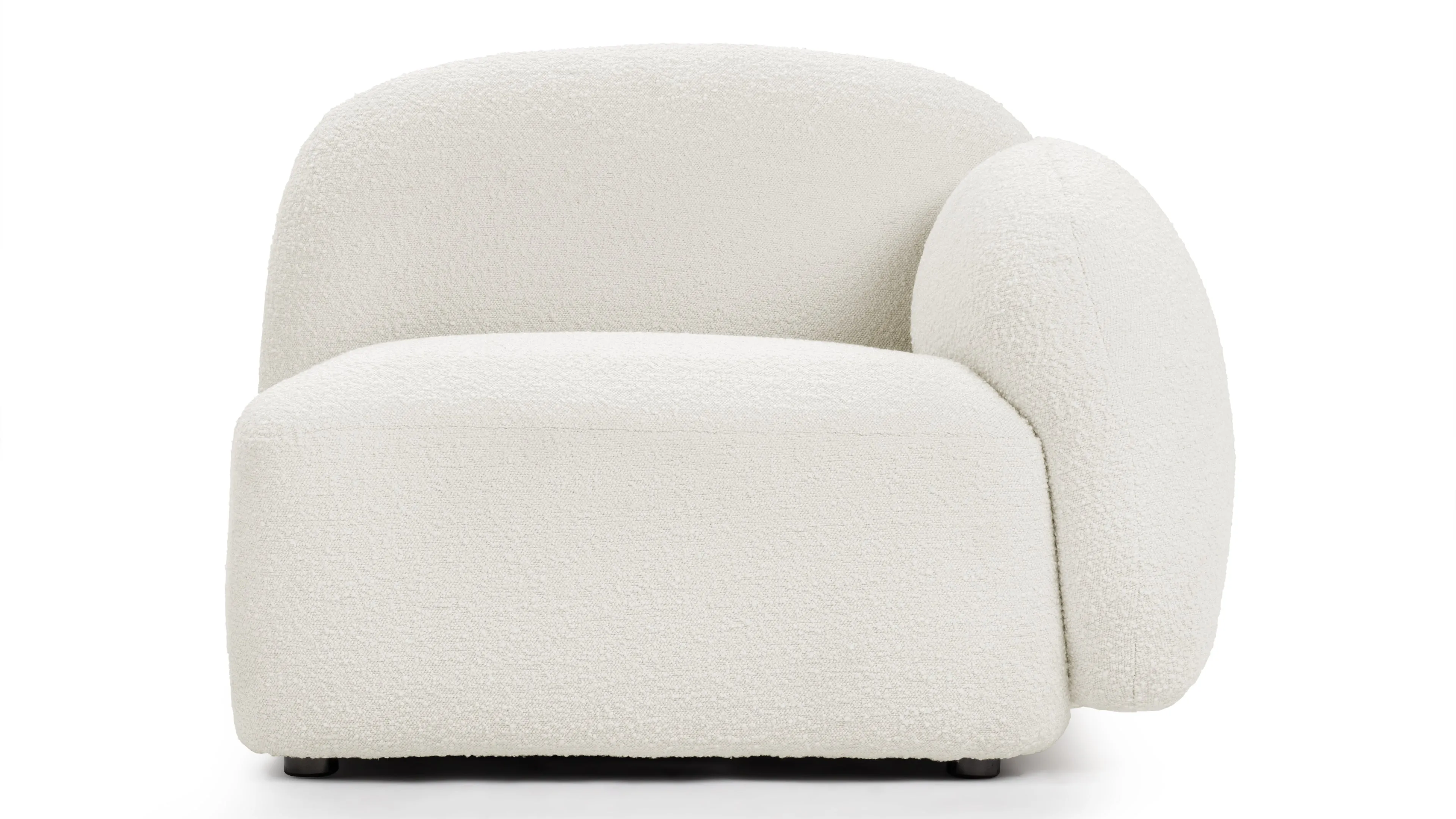 Sundae Lounges - Sundae Lounges Sofa Module, Armrest, Right, White Boucle