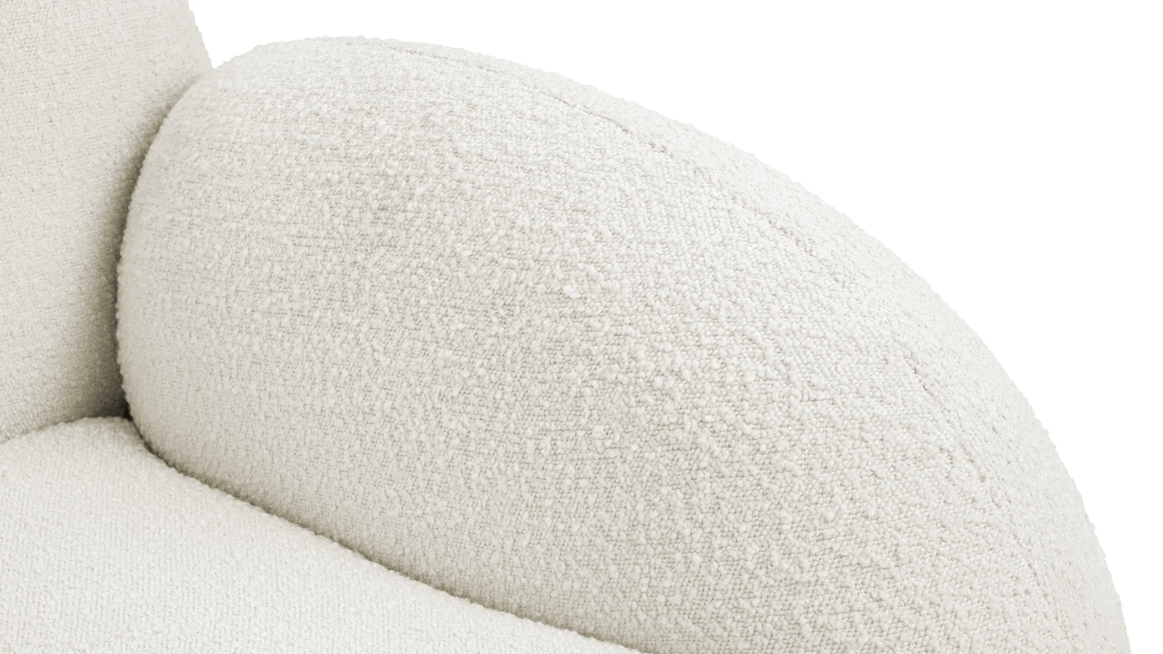 Sundae Lounges - Sundae Lounges Sofa Module, Armrest, Right, White Boucle