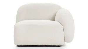 Sundae Lounges - Sundae Lounges Sofa Module, Armrest, Right, White Boucle