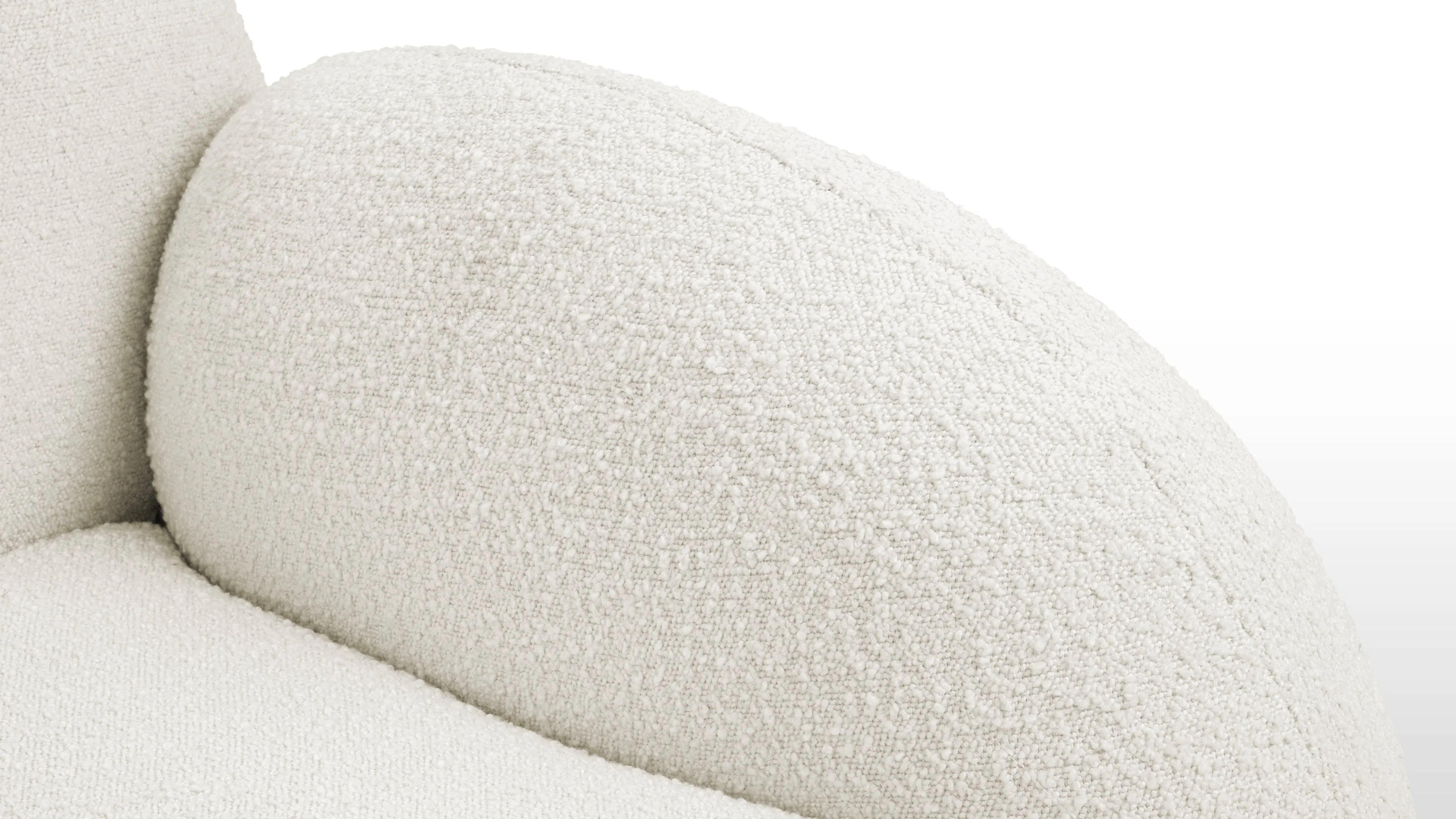Sundae Lounges - Sundae Lounges Sofa Module, Armrest, Right, White Boucle