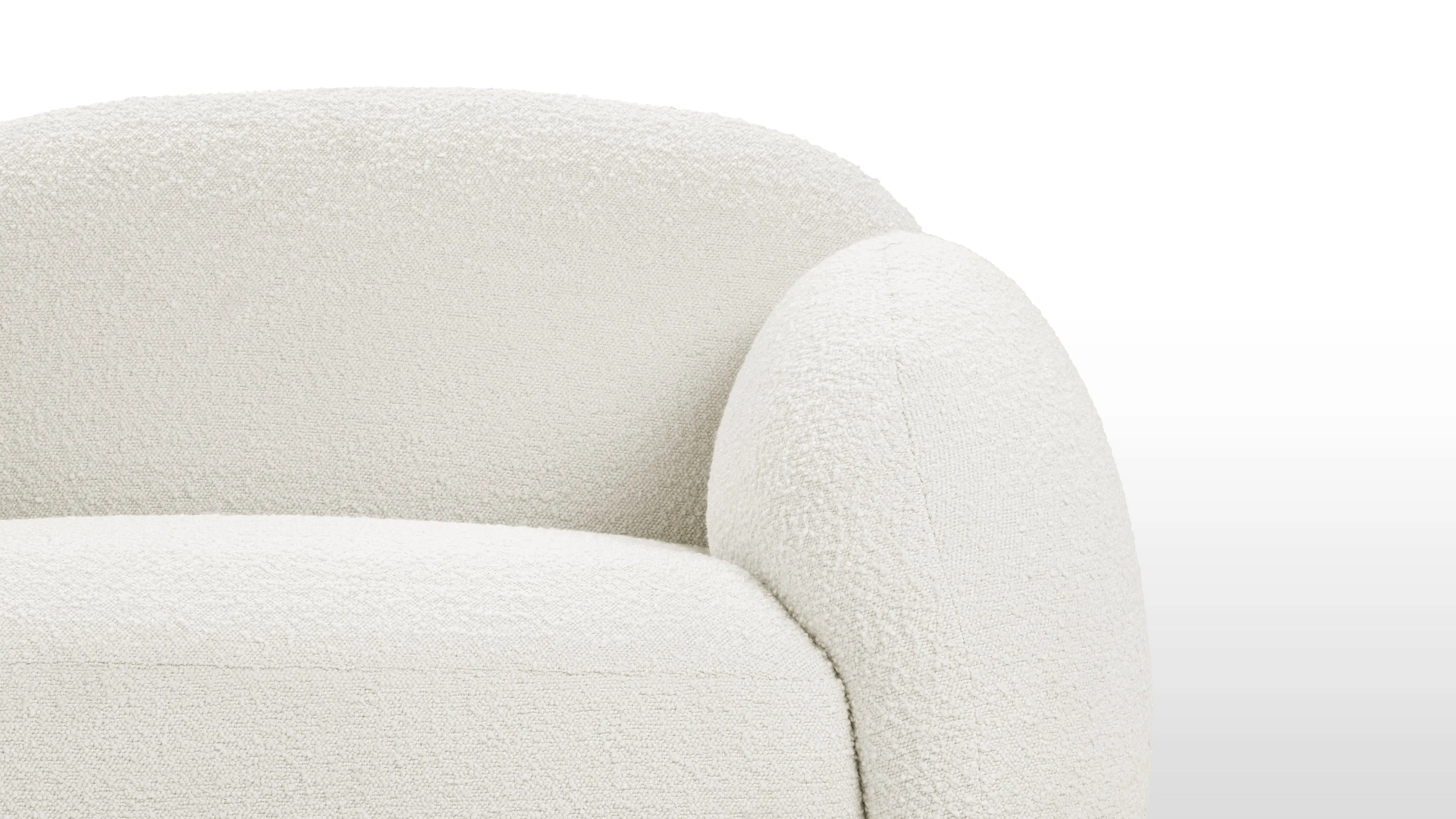 Sundae Lounges - Sundae Lounges Sofa Module, Armrest, Right, White Boucle