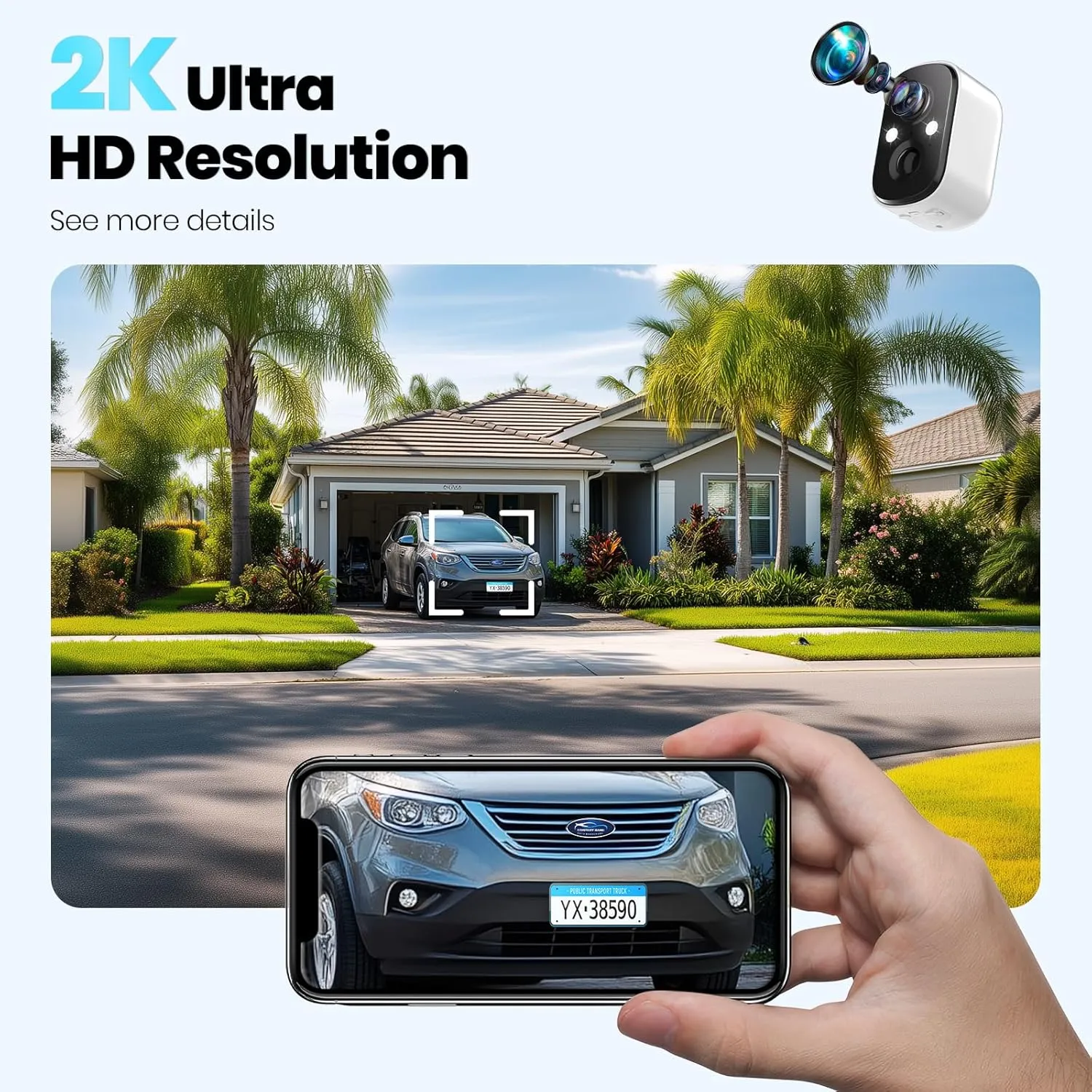 Techage Security Cameras Wireless Outdoor, 2K Battery Powered WiFi Cameras for Home Security with AI Motion Detection, Color Night Vision, 2-Way Talk, IP66 Waterproof, Cloud/SD Storage 4 Pack