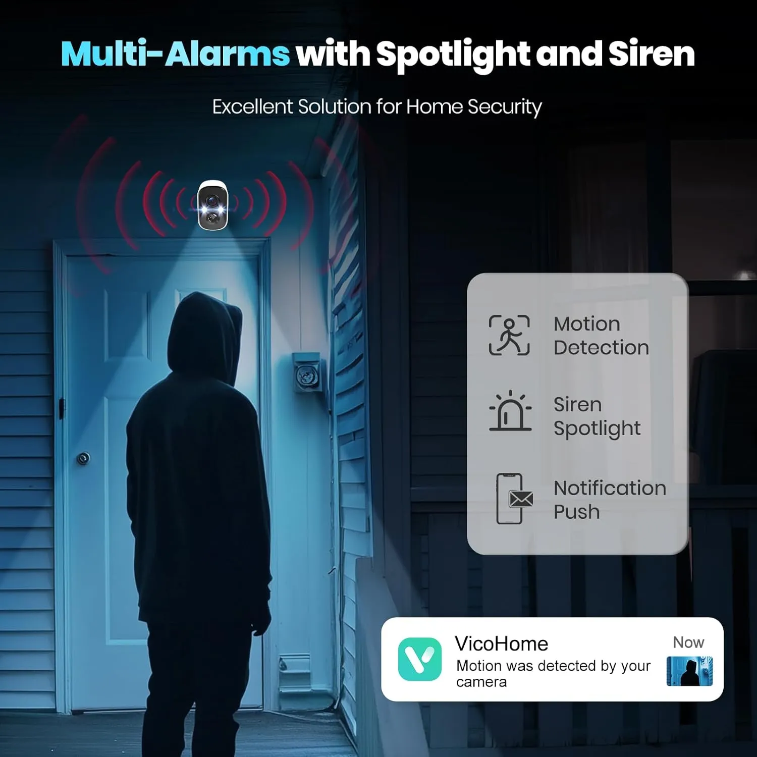 Techage Security Cameras Wireless Outdoor, 2K Battery Powered WiFi Cameras for Home Security with AI Motion Detection, Color Night Vision, 2-Way Talk, IP66 Waterproof, Cloud/SD Storage 4 Pack