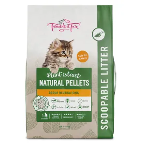 Trouble & Trix Natural Pellet Plant Based Clumping Cat Litter 10L