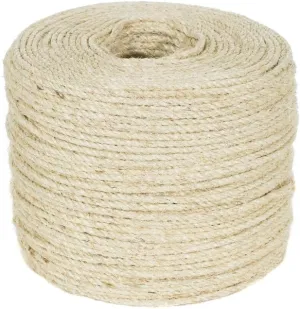 Twisted Sisal Rope (1/4 Inch, 1000 Feet) - Decor, DIY Projects, Scratching Post, Marine, Tie-Downs, Wicker Chair