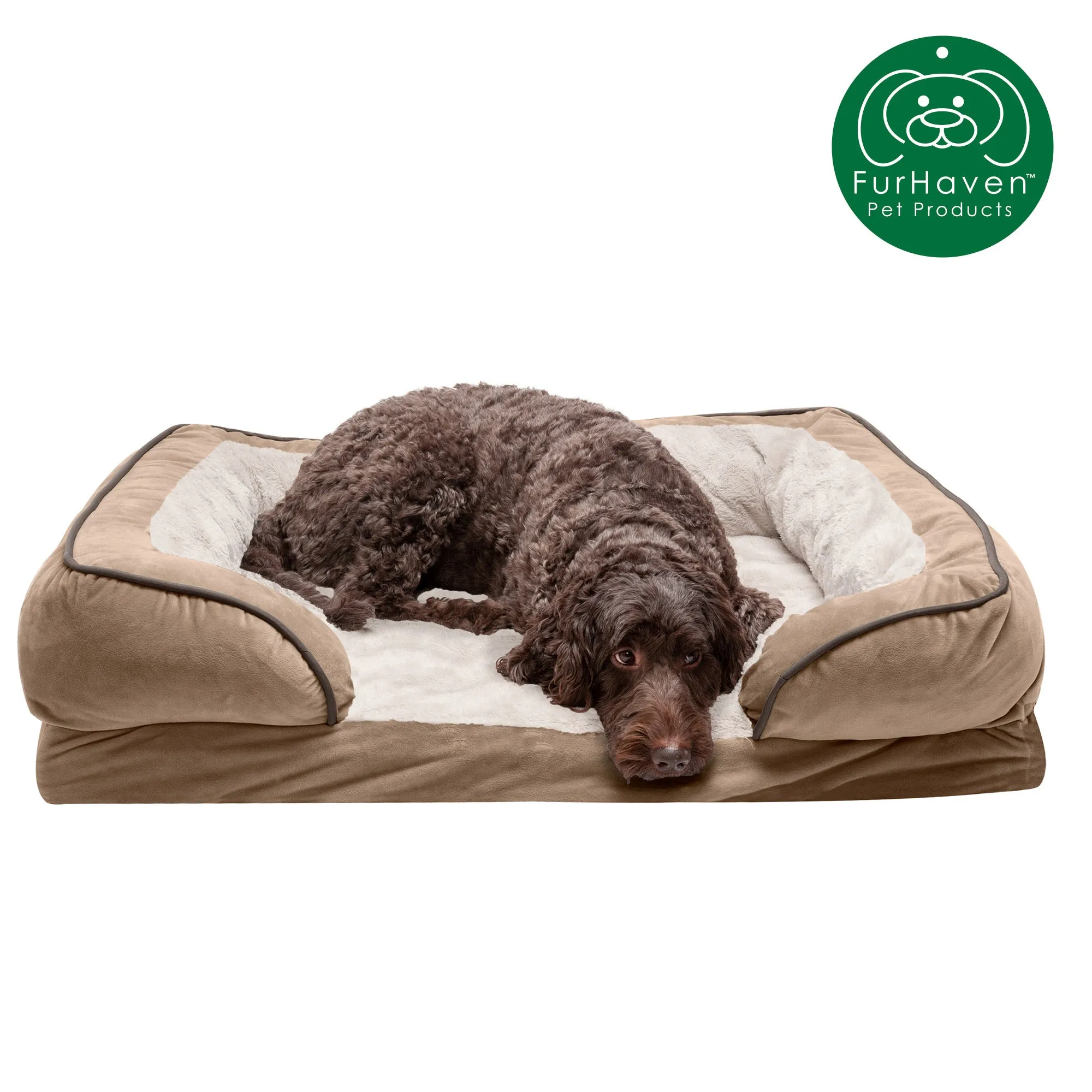 Velvet Waves Sofa-Style Couch Pet Bed
