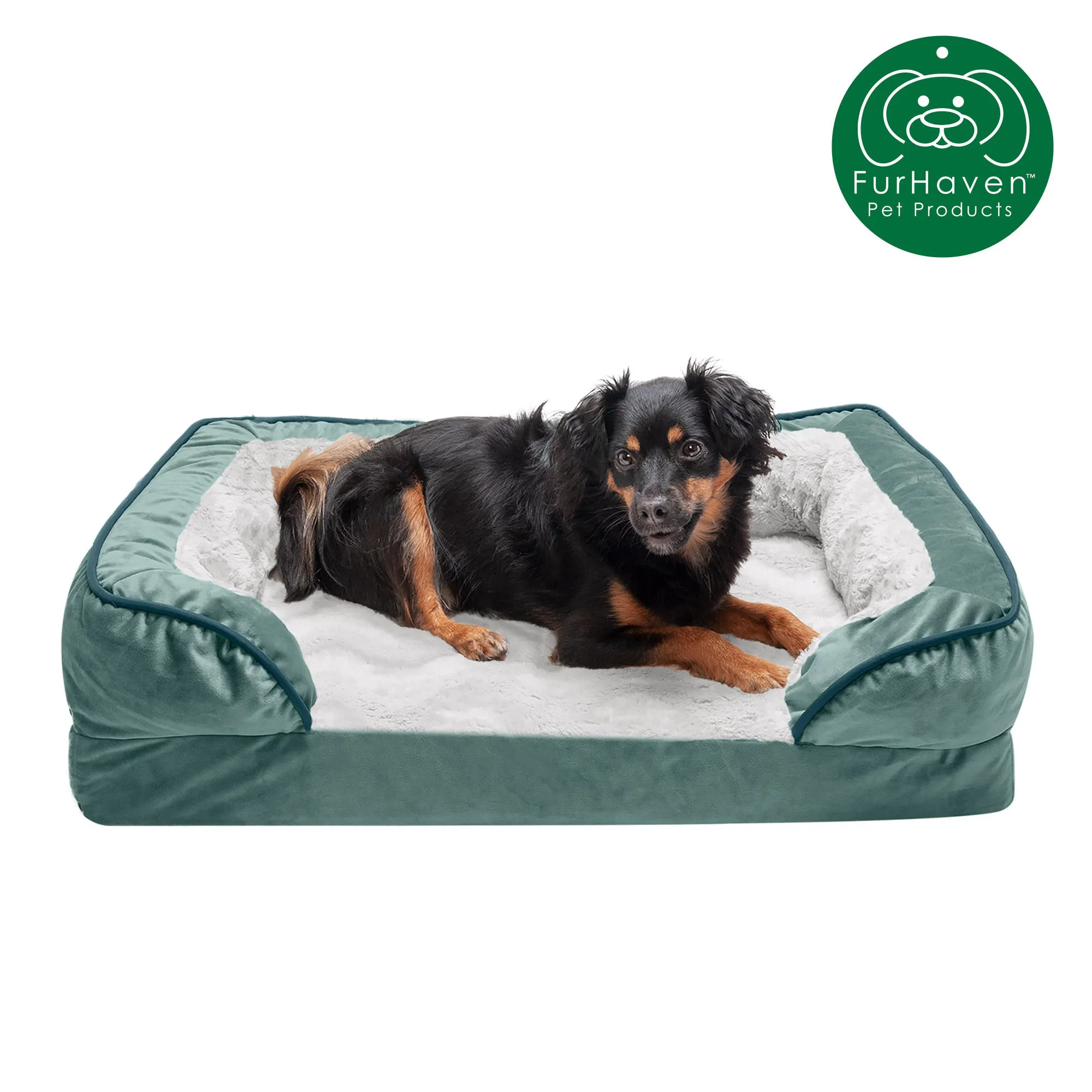 Velvet Waves Sofa-Style Couch Pet Bed